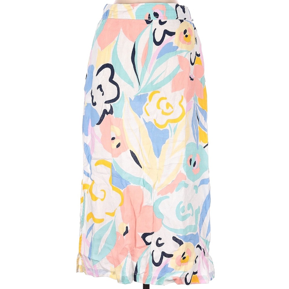 Rachel Zoe Pastel floral Linen Midi skirt